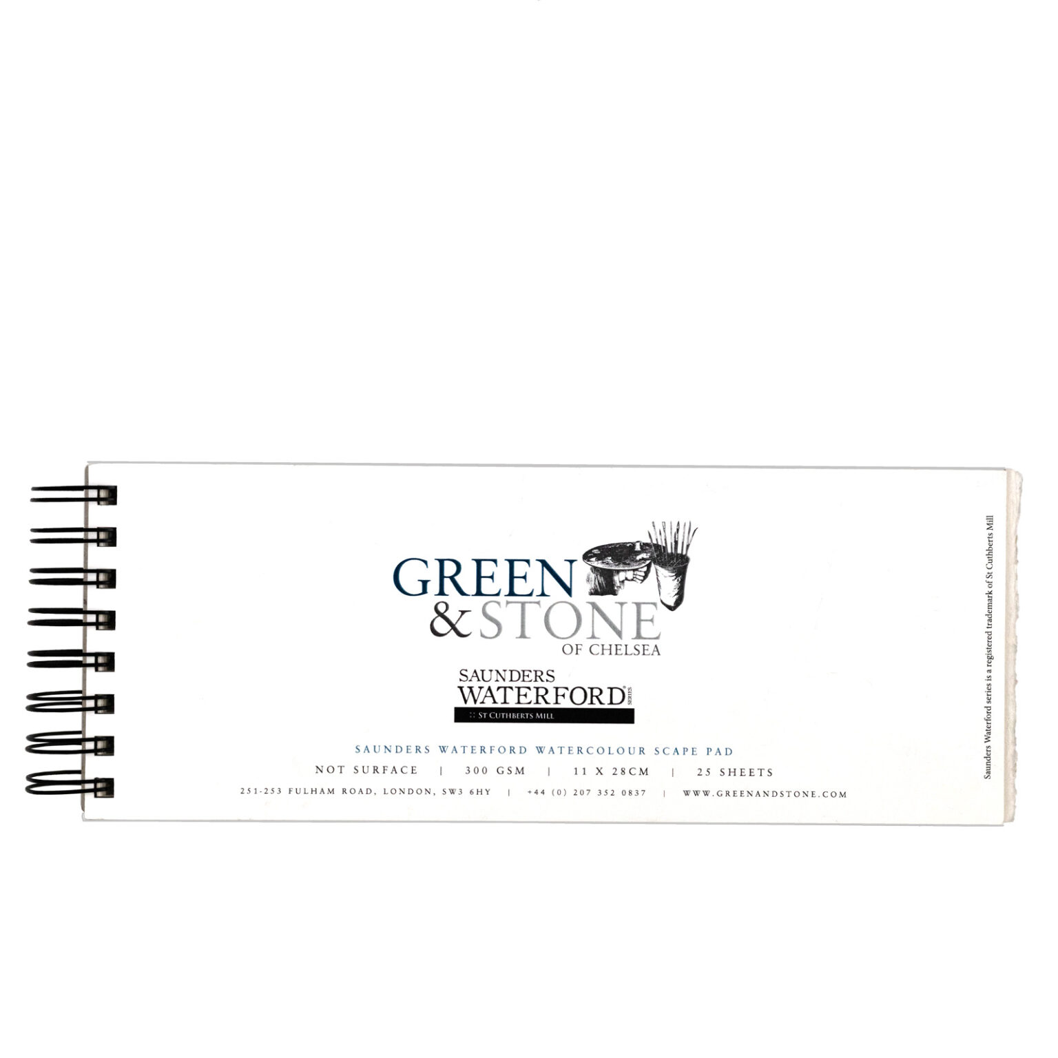 Green & Stone Watercolour Scape Pad, Saunders Waterford, NOT, 300 gsm